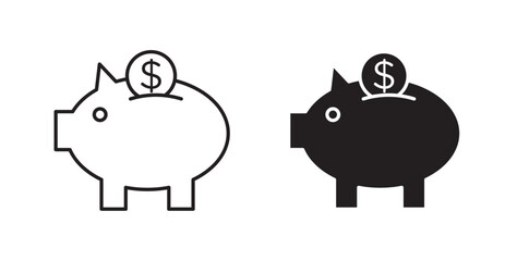 Piggy bank icons vectors graphic designs