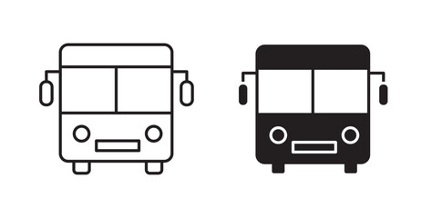 Bus icons vectors graphic designs