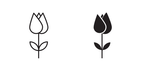 Flower tulip icons vectors graphic designs