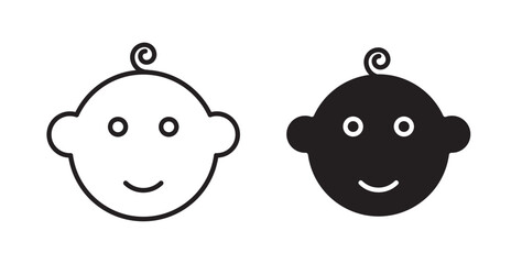 Child head icons vectors graphic designs