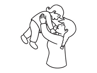 Mother Day Outline Background Illustration