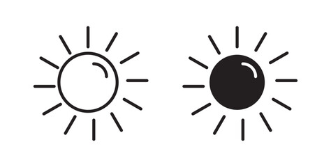 Sun icons in black fill and line style