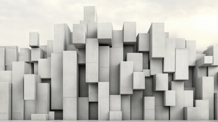 Fototapeta premium A towering concrete wall, imposing and solid, symbolizing barriers, obstacles, or restrictions in a dramatic, stark visual representation.