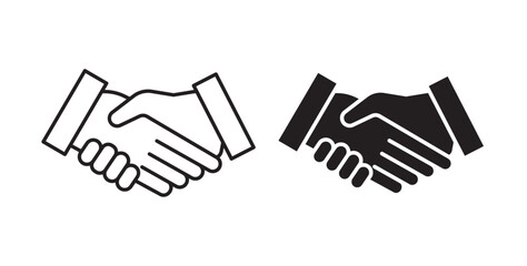 Handshake icons vectors graphic designs