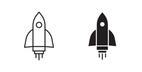 Rocket launch icons vectors graphic designs