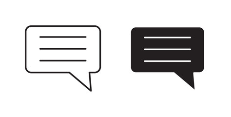 Comment icons in black fill and line style