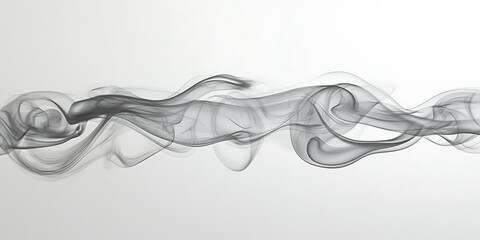 Gray smoke swirls on white (1)