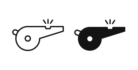 Whistle icons in black fill and line style