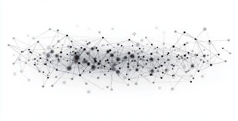 Fototapeta premium Abstract Technological Background with Interconnected Dots and Lines on White, Symbolizing Global Connectivity