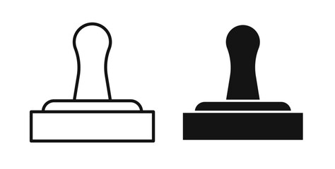 Stamp icons in black fill and line style