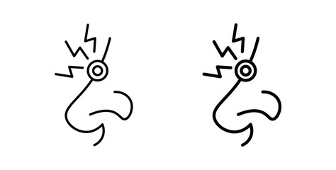 Nose pain icons vectors graphic designs