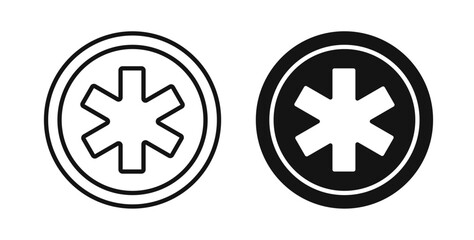 Asterisk icons set for website design