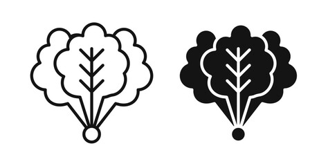 Lettuce icons set for website design