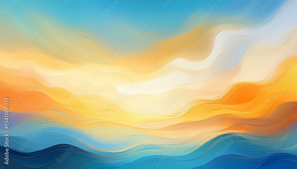 Poster abstract orange background. smooth abstract gradient with golden yellow, blue and orange hues like s