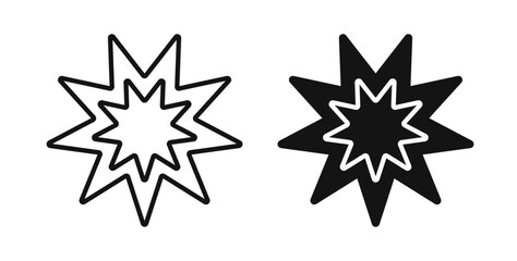 Bahai icons set for website design