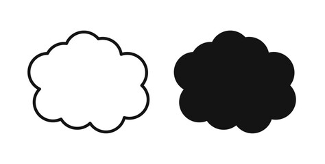 Clouds icons in black fill and line style