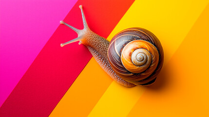 Snails on Pastel Background with Space for Text