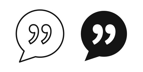 Comment quote icons set for website design