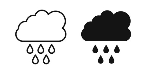 Rain icons set for website design