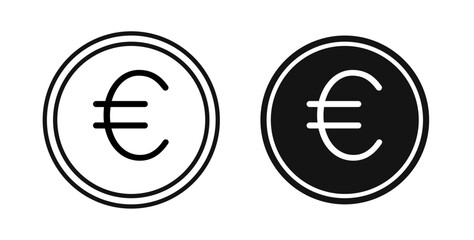 Euro icons in black fill and line style