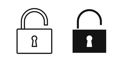 Unlock icons set for website design