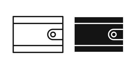 Fototapeta premium Wallet icons in black fill and line style