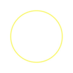 Yellow Neon Outlined Circle with Transparent Background