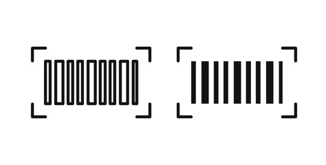 Barcode read icons set for website design