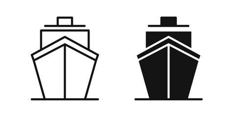 Ship icons in black fill and line style