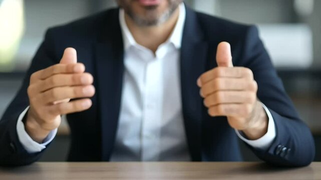 Confident leader negotiating a deal during professional discussion