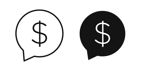 Comment dollar icons in black fill and line style