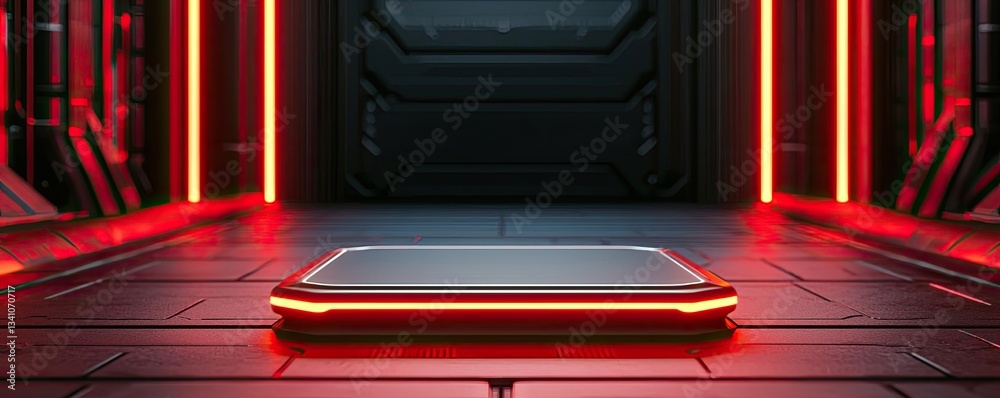 Poster cloud technology in public and private server storage concept. futuristic platform surrounded by glo