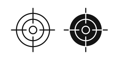 Bullseye pointer icons in black fill and line style