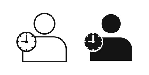 User time icons in black fill and line style