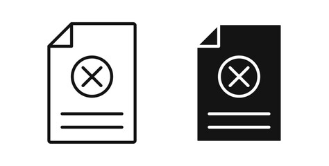 Delete Document icons on white background for web