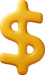 3D USA dollar symbol, American financial sign.