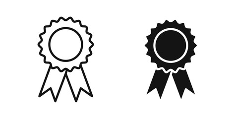 Badge icons set in black colors on white background