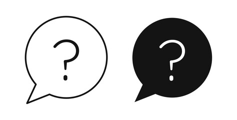 Comment question icons in black fill and line style