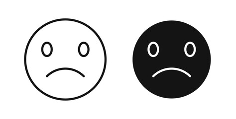 Sad icons set for website design
