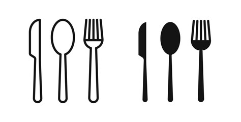 Utensils icons set for website design