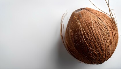 coconut on a white background with copy space.