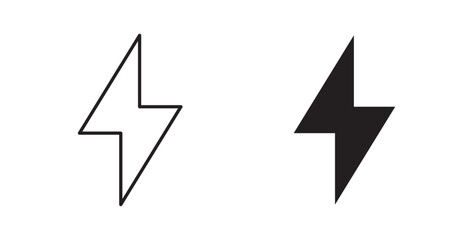 Thunder bolt icons in black fill and line style