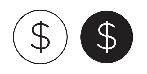 Dollar icons in black fill and line style