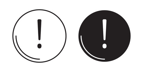 Exclamation interface icons in black fill and line style