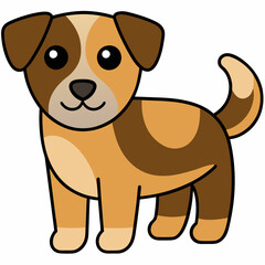 Fototapeta premium Cute cartoon puppy dog standing smiling illustration vector design