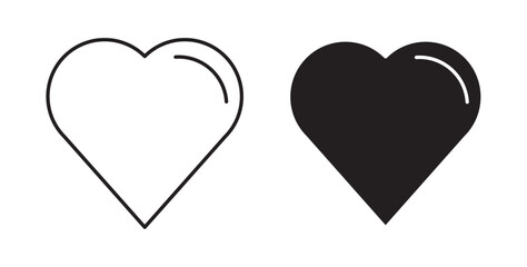 Heart icons in black fill and line style