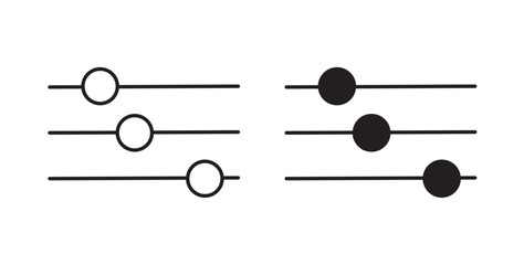 Settings sliders icons in black fill and line style