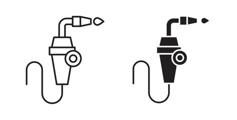 Welding icons in black fill and line style