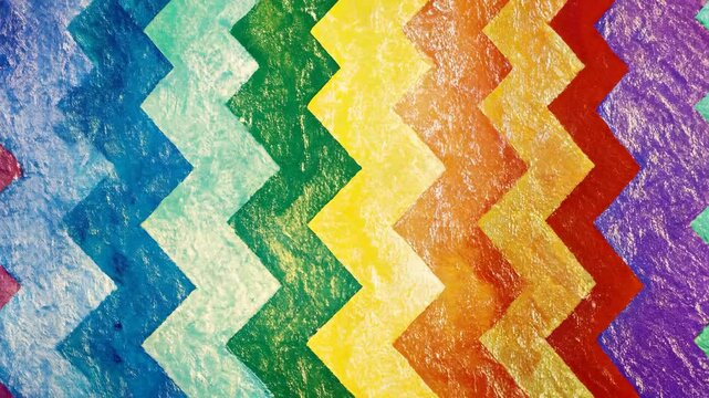 bold rainbow zigzag pattern, high contrast, seamless background, vibrant colors, energetic vibe, modern design, fun atmosphere