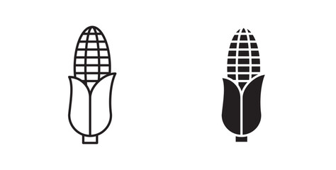 Corn icons in black fill and line style